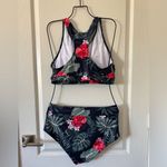 Cerburny High Waisted Bikini Women’s 2 Piece Swimsuit Racerback Floral XL Black Photo 3