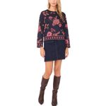 Vince Camuto  Women's Floral Jacquard Crewneck Blouse Sz M Photo 2