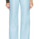 Nanushka Silke Pants in Azure Small New Womens Vegan Faux leather Blue Trousers Photo 0
