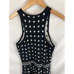 Townsen  Square Print Fit Flare Sleeveless Black White Dress Size Small Photo 4