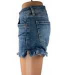Justusa Women's Blue Mid Rise Frayed Raw Hem Mini Cutoff Denim Jeans Shorts Sz M Size M Photo 1