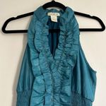 Arden B  Y2K Ruffle Front Halter Tank Top Size Medium Mermaid Smocked Photo 3