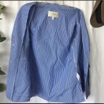 J.Crew Blue White Striped Classic Blazer Size 6 Photo 3