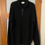 American Eagle Black Wool Blend Quarter Zip Pullover Sweater Photo 0