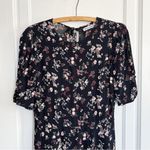 Reformation • Bard Dress mini puff sleeve Jolene black floral print georgette Photo 5