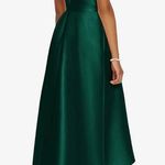 NWT - Dessy Girl - Junior Hunter Green Satin Twill Bridesmaid Dress - Size 14JR.  Photo 1