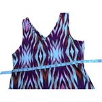 Athleta Sleeveless Ikat Print Dress Medium Soft Modal Stretch Knit Travel Dress Photo 4