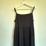 Michael Stars Black Tie-Back Maxi Dress | Cotton Blend Minimalist Style XL Photo 2