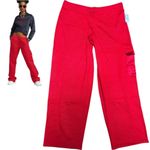 BLOOMINGDALES CHERRY RED SILK CASHMERE WIDE LEG LOUNGE PANTS JOGGERS XLARGE NWT Size XL Photo 2