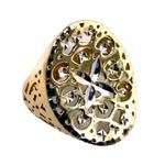 10KT TESTS 14KT BOHO GYPSY VIBE TURKISH YELLOW GOLD DIAMOND CUT WHITE GOLD RING Photo 1