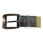 Women’s Size 18W Black Vegan Leather Belt with Silver Buckle Photo 6