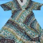 Lane Bryant  Floral V-Neck Faux Wrap Midi Dress Blue 16 Photo 7