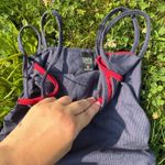 NWOT DAZY Contrast Binding Ruched Tank Top Blue Size M Photo 2