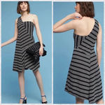 Anthropologie  Maeve Moka Striped One Shoulder Dress - small Photo 1