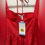 Draper James  square neck cotton midi Dress smocked back sz l nwt Photo 2