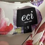 ECI New York Cold Shoulder Floral Zip Up Shiny Knee Length Midi Dress Size 6 Photo 6