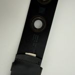 Unbranded Womens Leather Black Chunky Eyelet Belt Silver Size Medium Made in USA Photo 6