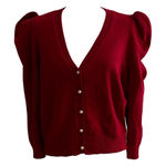 Venus  Red Pearl Button Puff Sleeve Cardigan – Size 1X NWOT Photo 0