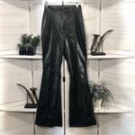 SheIn  Black Vegan Leather Bell Bottom Pants Size 4 Photo 1
