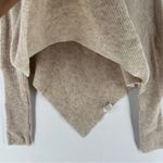 Ribbed Turtleneck‎ Dolman Long Sleeve Triangle Hem Poncho Sweater Tan Size L Photo 5