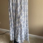 Angie White and blue maxi summer dress floor length ruffled tier skirt crochet detail Photo 5