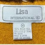 Vintage 90s Mustard 100% Boiled Wool Brown Faux Fur Collar Vest. Size Medium EUC Yellow Photo 7