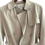 Worthington  Women's Ivory Trench Coat Size S Double-Breasted Belted‎ Photo 9