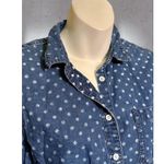 Madewell  Polka Dot Boyfriend Chambray Denim Shirt Size Small EUC!! Photo 2