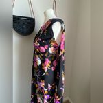 Vintage Jenni Of San Francisco Floral Botanical Maxi Dress with Cape, Size 15/16 Black Photo 6