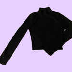 Bozzolo Ribbed Black Turtleneck Long Sleeve Blouse 🔥 Photo 0