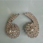 Vintage Rhinestone Ear Climber Clip Earrings – Statement Glam Silver Photo 6