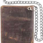CLASSIC Mens Chain Wallet | RFID Blocking | Buffalo vintage Leather | Bi-Fold Big Hipster |186,buff-chain Photo 0