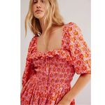 Free People  Ethereal Oasis Midi Dress Pink Floral Small NEW Bohemian Milkmaid Photo 2