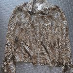 Rena Rowan 90s silk button up boho classic top leopard spring Photo 0