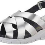 Cole Haan  zerogrand silver leather criss cross sandals women’s‎ size 7.5 casual Photo 0