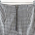 H&M Wrap Front Ruffle Hem Gingham Mini Skirt Black White 6 Photo 10