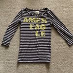 American Eagle  Striped Graphic T-Shirt 3/4 Sleeve Y2K Style Size Small EUC Photo 0