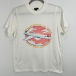 Rails ‎ Around The World Airplane Graphic Tee Crew Neck Cotton Casual Top Photo 0