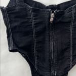 ZARA  Black Denim Corset Crop Top Size Small Photo 5