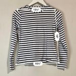 Lands' End Lands’ End Women’s Crewneck Long Sleeve Rash Guard Swim Top Blue Stripe Sz XXS Photo 6