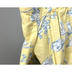 A La Carte by La Cera Shorts Size Medium Yellow Blue Toile 100% Cotton Pockets Photo 3