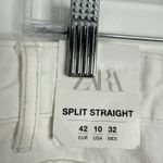 ZARA NWT Split Straight Jeans In Off White Size 10 Photo 4