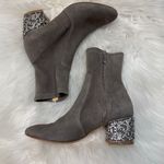 Badgley Mischka Marli Crystal Suede Embellished Boots size 7.5 *FLAWED Photo 1