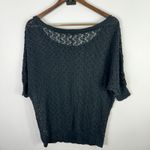 Olsenboye  Black Crochet Knit Top XL Pullover Romantic Dark Feminine Boho Indie‎ Photo 6