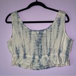 Apiece Apart Size L Tie-Dye Crop Tank Top Blue Cream Boho Cottage Coastal Photo 4