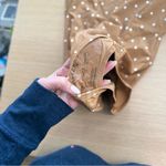 We Wore What  Vintage Low Leg One Piece bathing suit Size Medium Beige  x1246 Photo 5