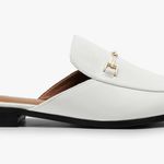 White Slip On Backless Loafers Size 9 Photo 1