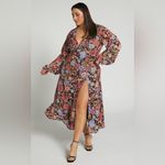 NWT Showpo Henny Midi Long Sleeve Split Dress in Dusk Floral Size 14 Pink Photo 3