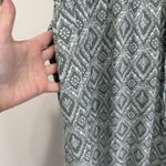 Lucky Brand Short Sleeve Midi Shirt Dress Sz 1X Pockets Rayon Green Garden Party Photo 2