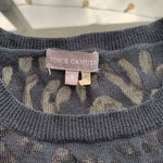 Vince Camuto Animal Print Lightweight Sheer Sweater in Black, Small, Leopard Photo 3